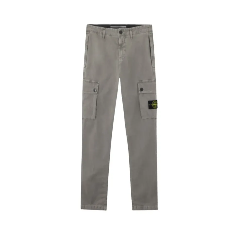 Pantalones Cargo Grises Slim Fit de Algodón Elástico