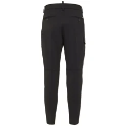 Pantalones Cargo Negros con Placa del Logo