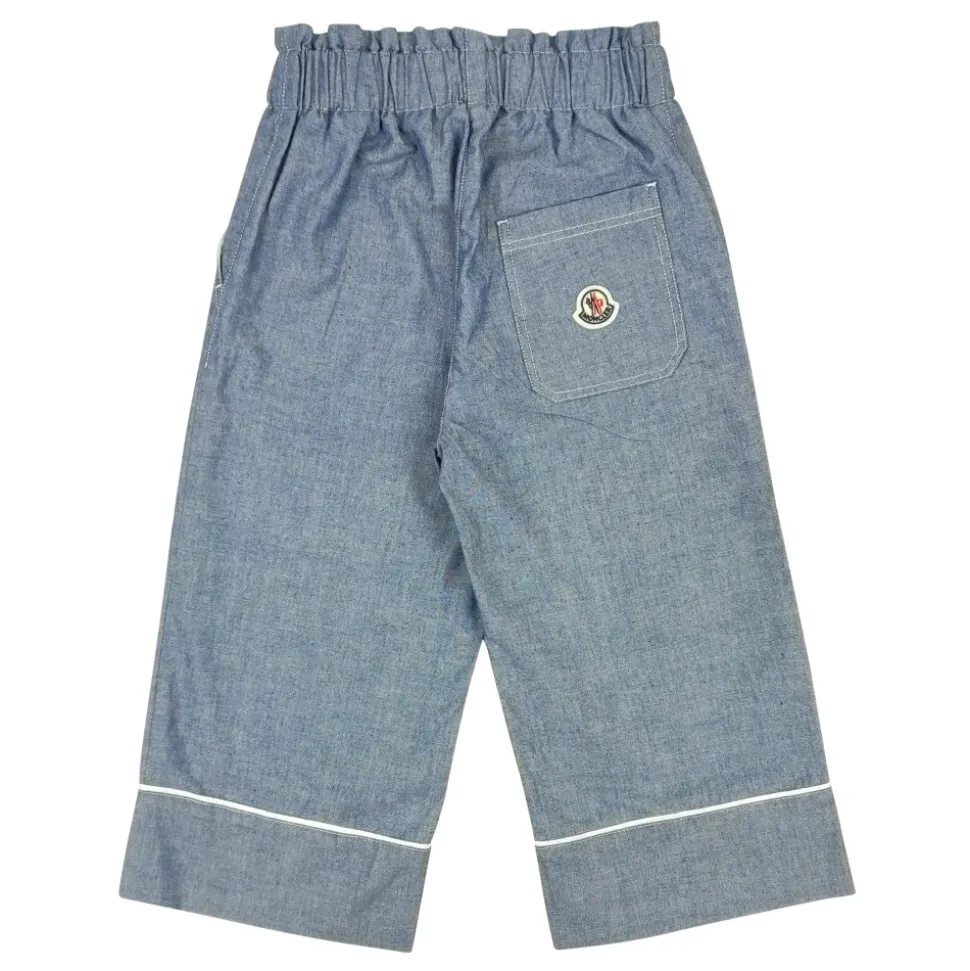 Pantalones Chambray de Algodón