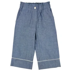 Pantalones Chambray de Algodón