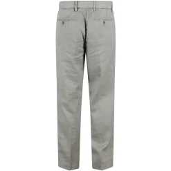 Pantalones Chinos de Lino y Algodón Verde Oliva