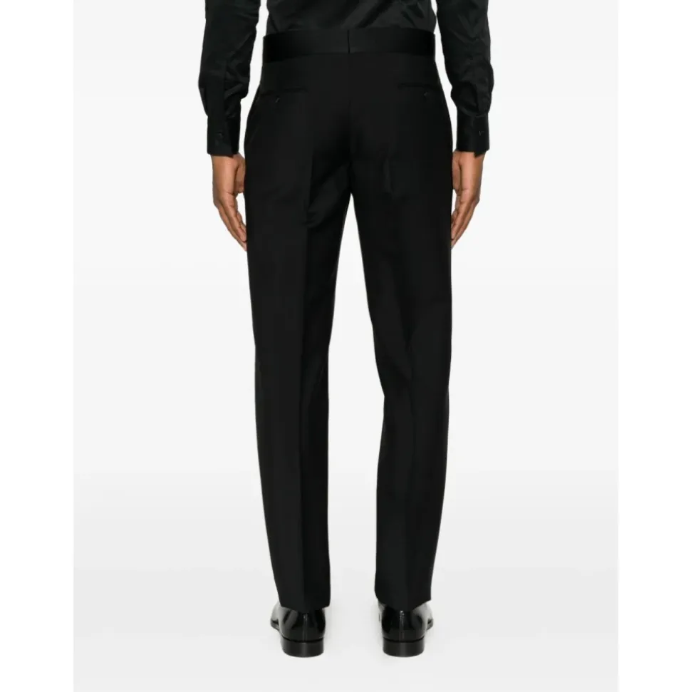 Pantalones con ribete de satén
