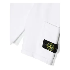 Pantalones Cortos Blancos de Jersey con Insignia Distintiva