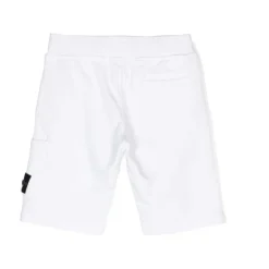 Pantalones Cortos Blancos de Jersey con Insignia Distintiva