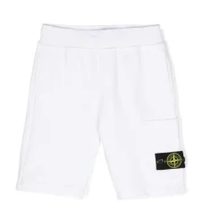 Pantalones Cortos Blancos de Jersey con Insignia Distintiva