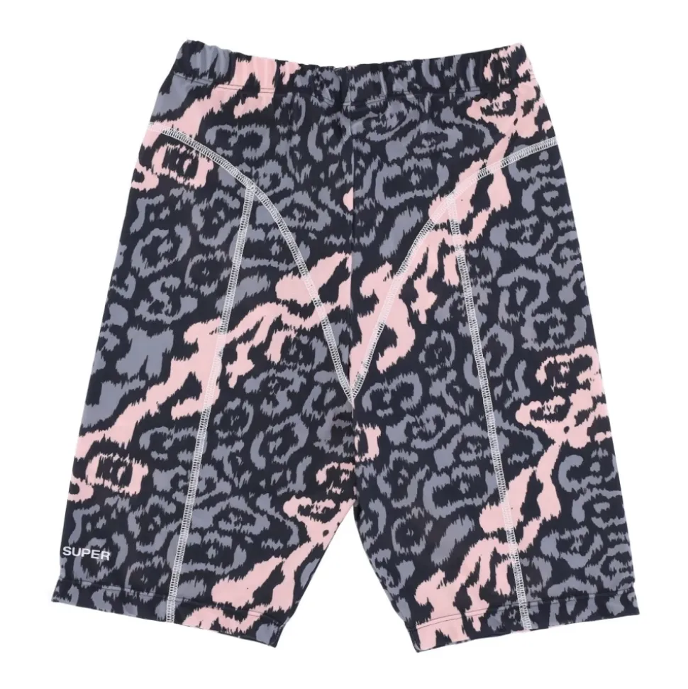 Pantalones Cortos Ciclismo Leopardo Rosa/Gris
