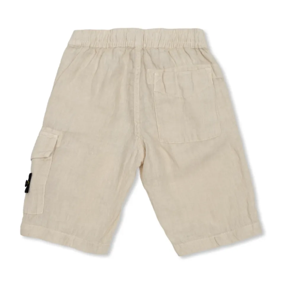 Pantalones Cortos de Lino con Parche del Logotipo