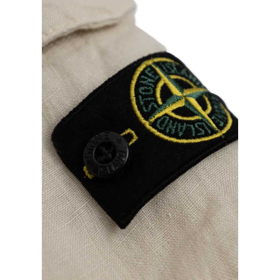 Pantalones Cortos de Lino con Parche del Logotipo