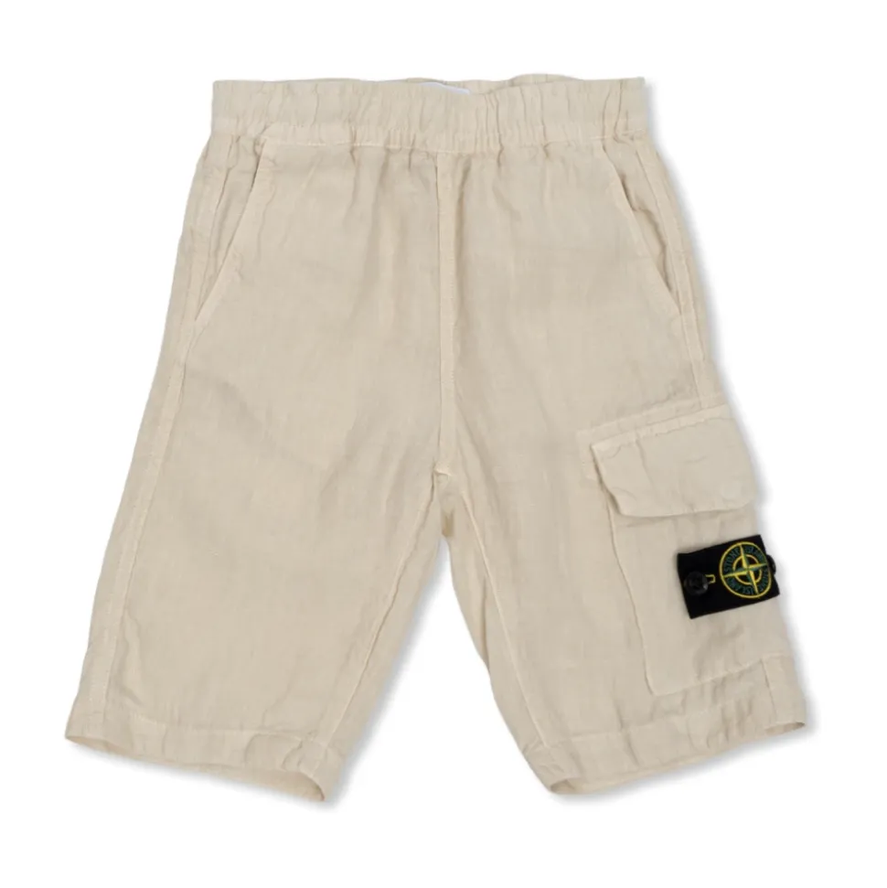 Pantalones Cortos de Lino con Parche del Logotipo
