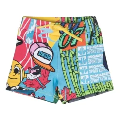 Pantalones Cortos de Verano con Estampado de Grafiti Colorido