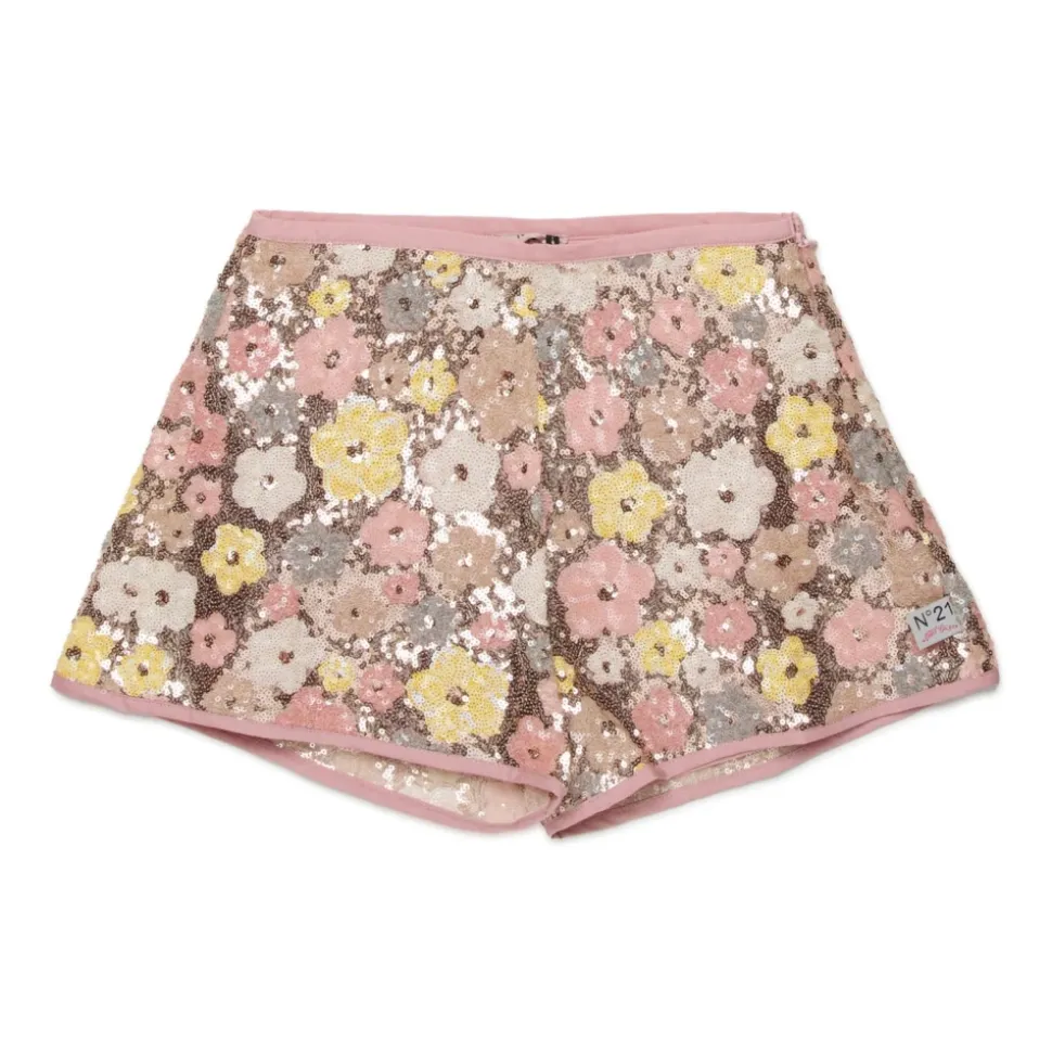 Pantalones Cortos Florales con Lentejuelas