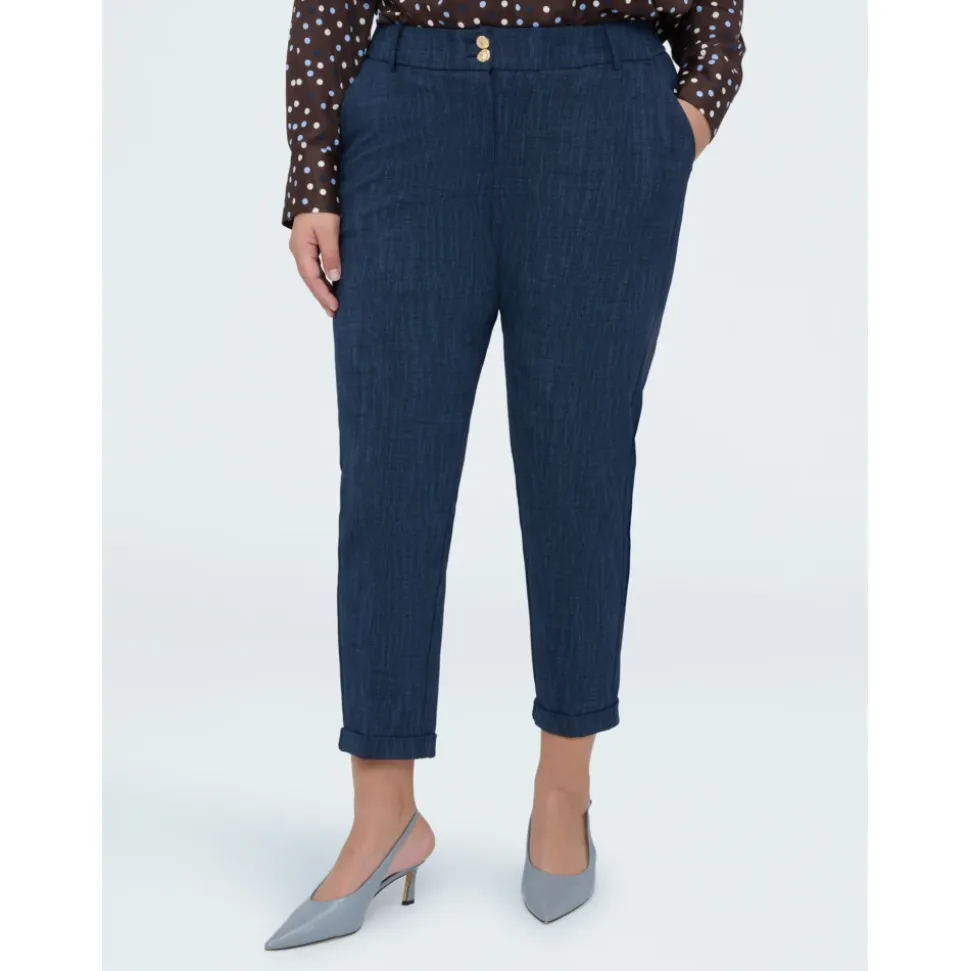 Pantalones de corte zanahoria en punto Milano
