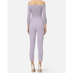 Pantalones de crepé elástico de doble capa