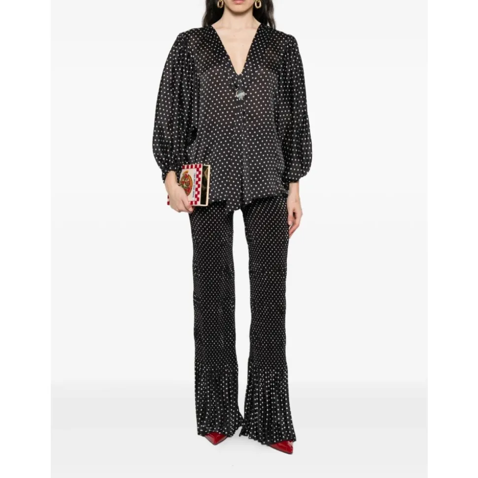 Pantalones de lunares plisados