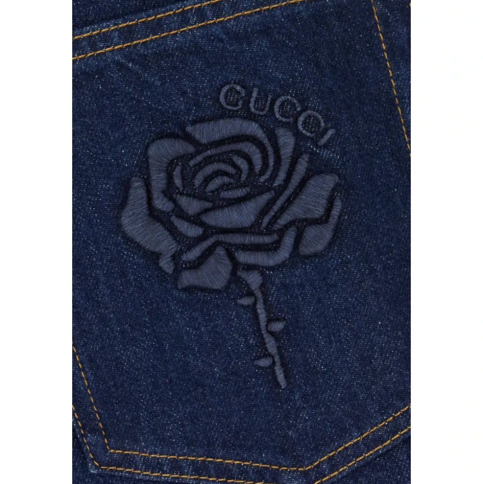 Pantalones de mezclilla con bordado