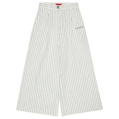Pantalones de pernera ancha con rayas y logo