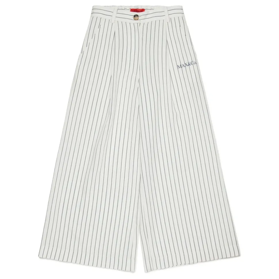 Pantalones de pernera ancha con rayas y logo