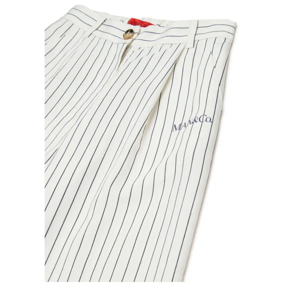 Pantalones de pernera ancha con rayas y logo