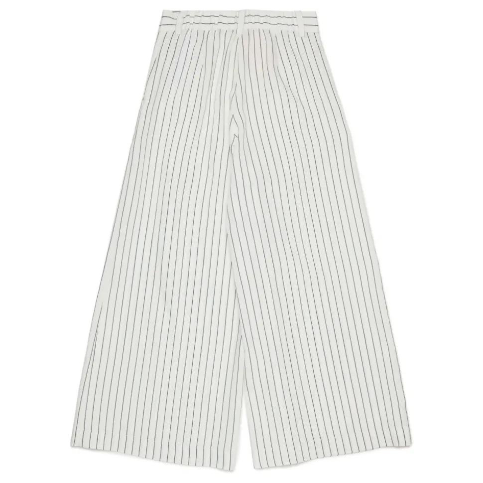 Pantalones de pernera ancha con rayas y logo
