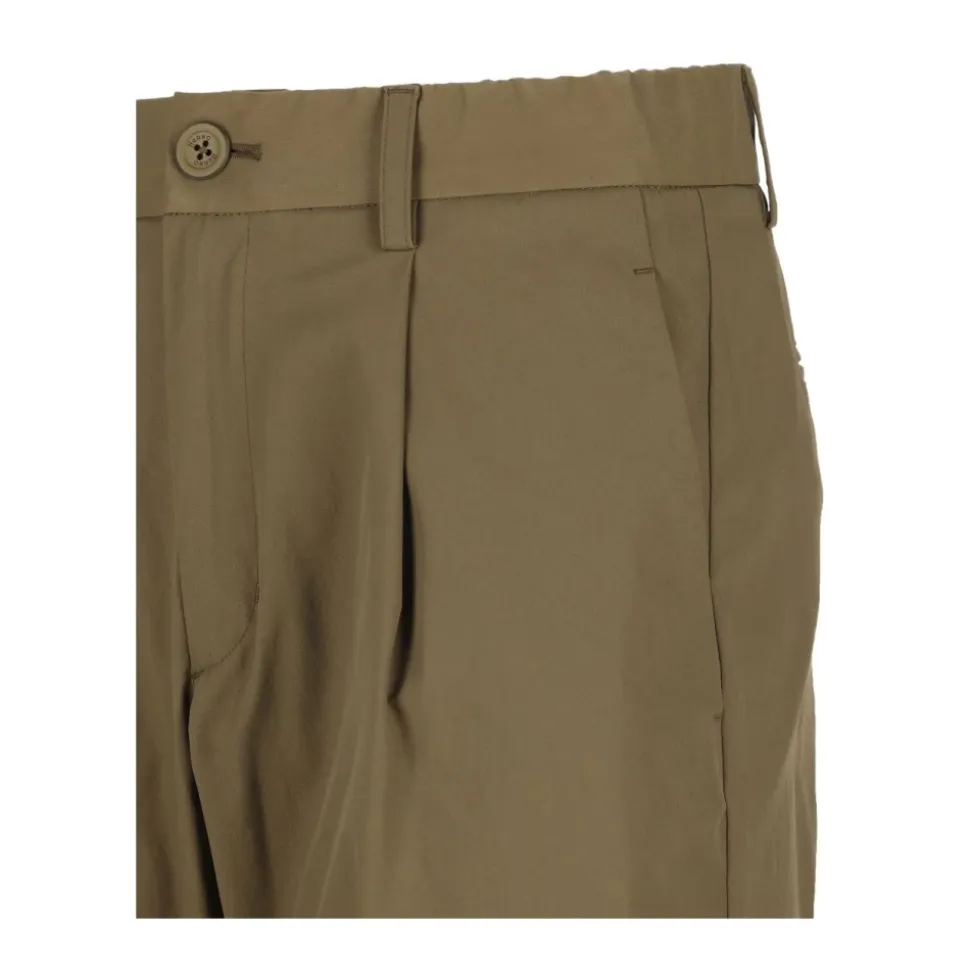 Pantalones de Tacto Algodón con Cordón Ajustable