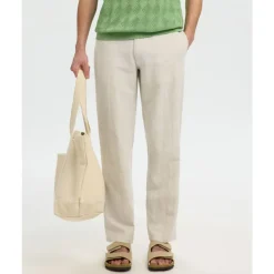 Pantalone 196 Straight Leroy Mezcla de Lino Cachemira Pura