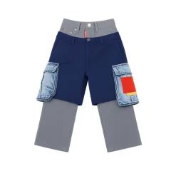 Pantalones vaqueros con bolsillos, doble cierre y pierna recta