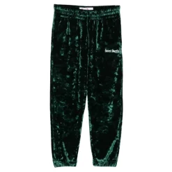 Pantalones Verdes de Terciopelo con Cintura Elástica