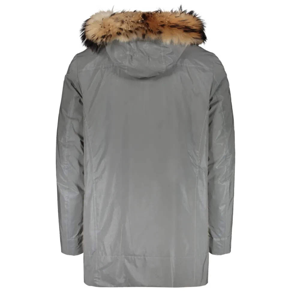 Parka con capucha reflectante con piel de oso