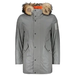 Parka con capucha reflectante con piel de oso