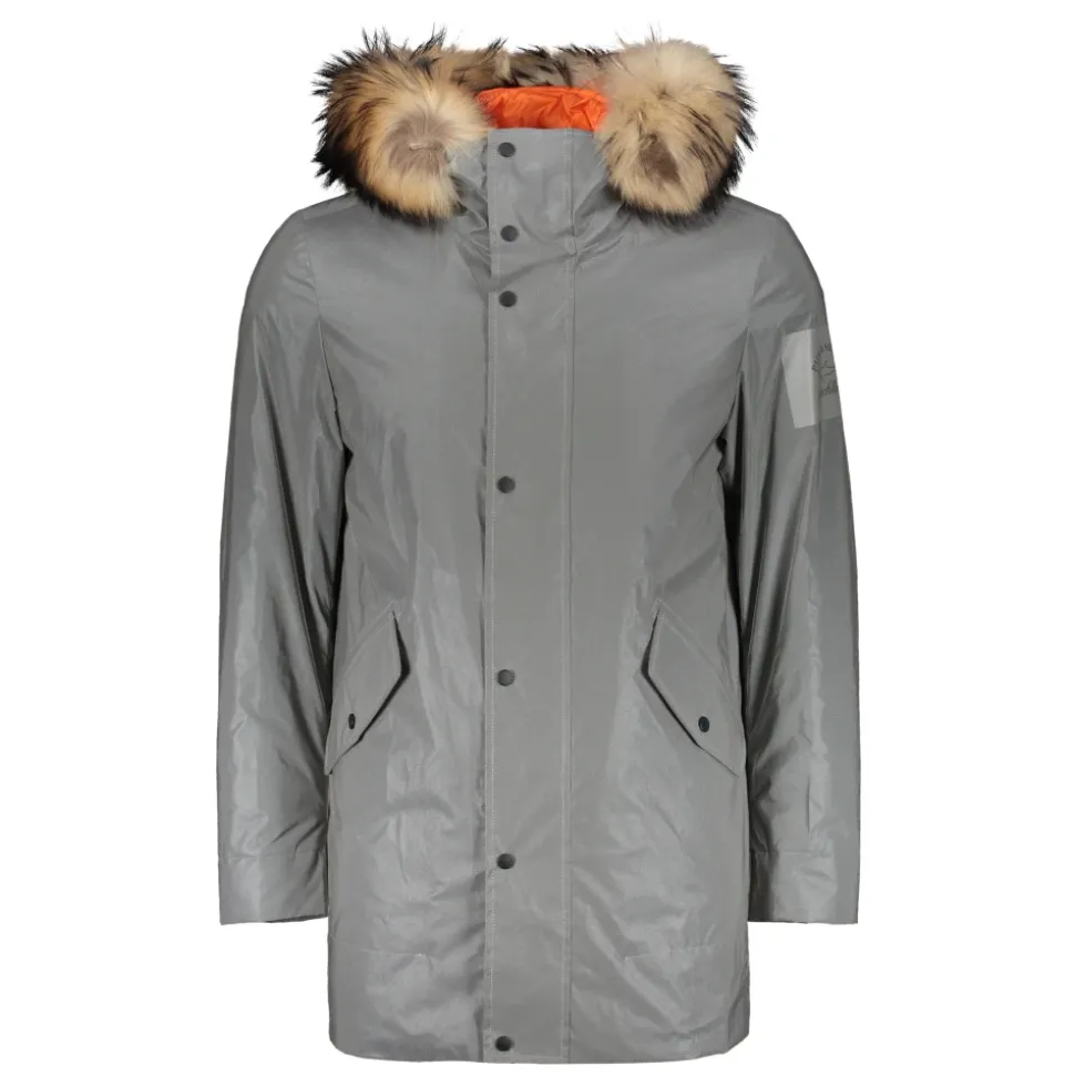 Parka con capucha reflectante con piel de oso