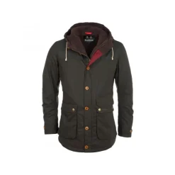 Parka de Algodón Encerado Juego Oliva
