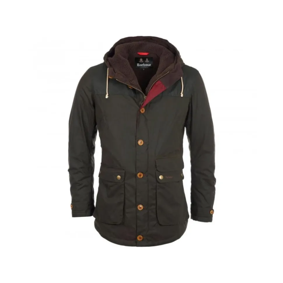 Parka de Algodón Encerado Juego Oliva