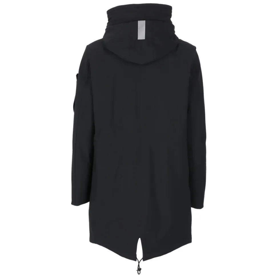 Parka Impermeable Negra con Capucha