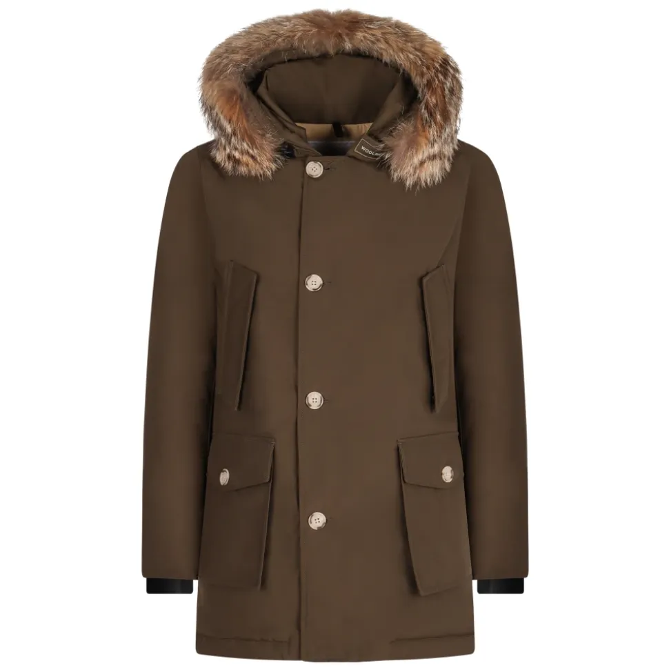 Parka ártica con ribete de piel desmontable