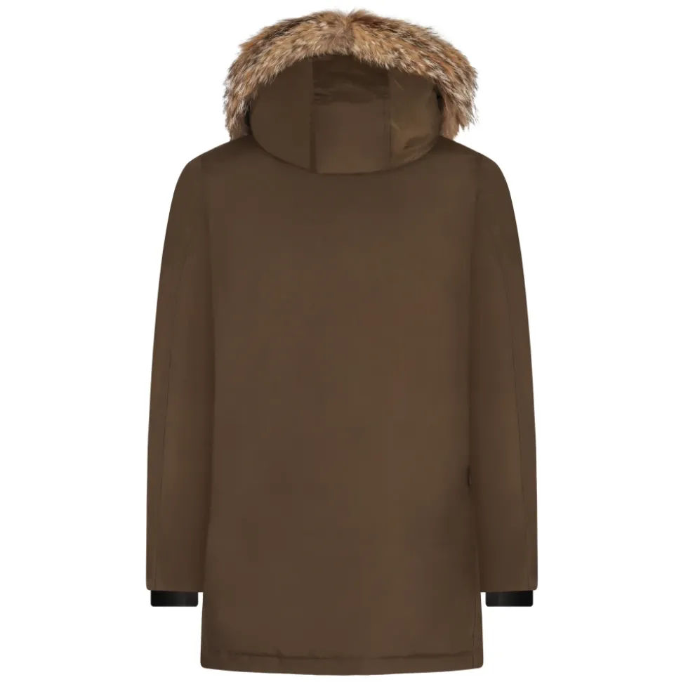 Parka ártica con ribete de piel desmontable