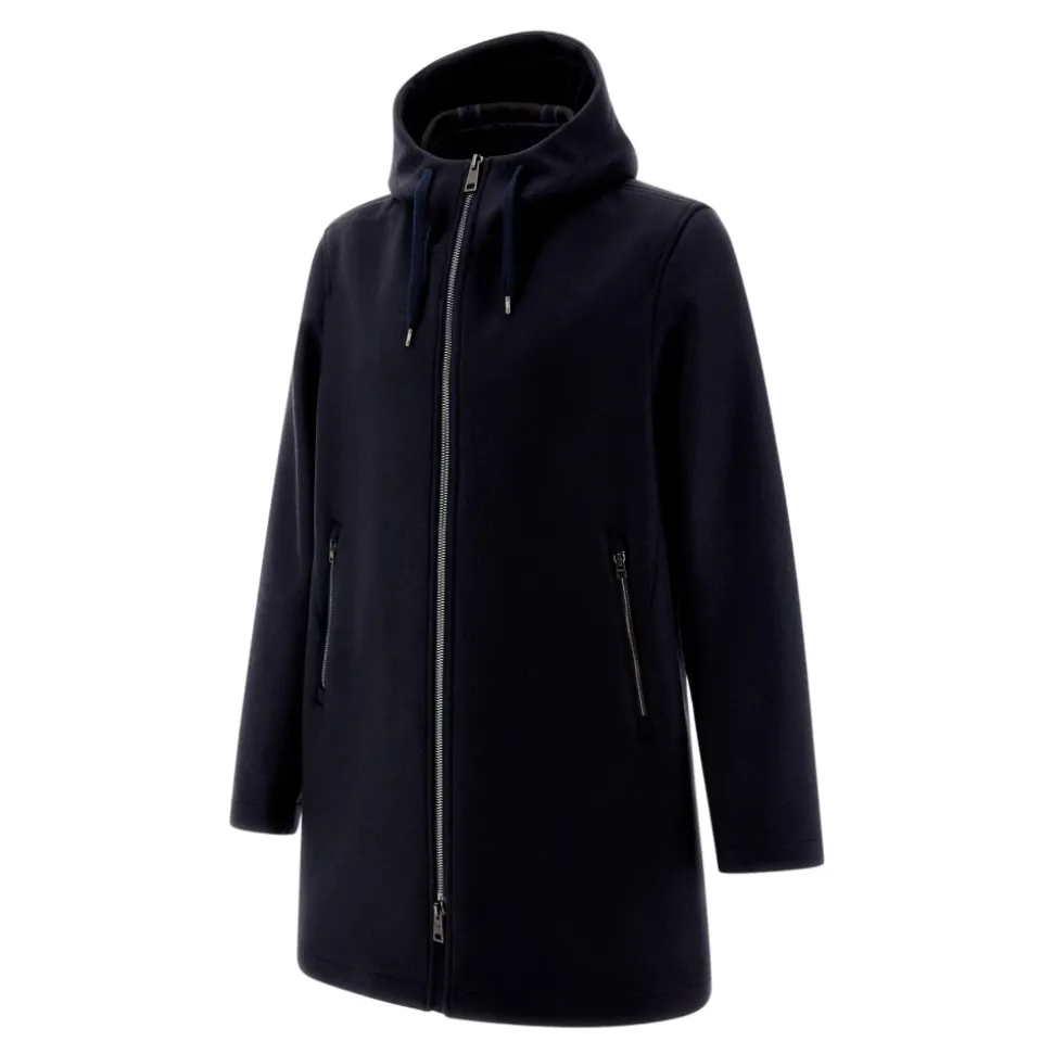 Parka Scuba de Lana con Capucha
