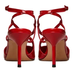 Patent Strappy Heels - Red