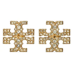 Pendientes de latón dorado con cristales