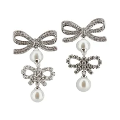Pendientes Doble Lazo con Perlas