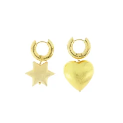 Pendientes Donut y Corazón Desparejados