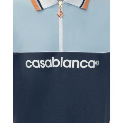 Polo Azul con Cremallera Bordado