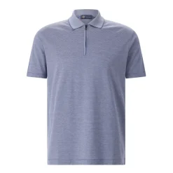 Polo con Cremallera de Seda y Algodón