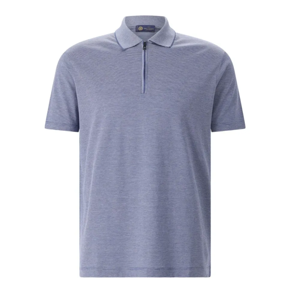 Polo con Cremallera de Seda y Algodón