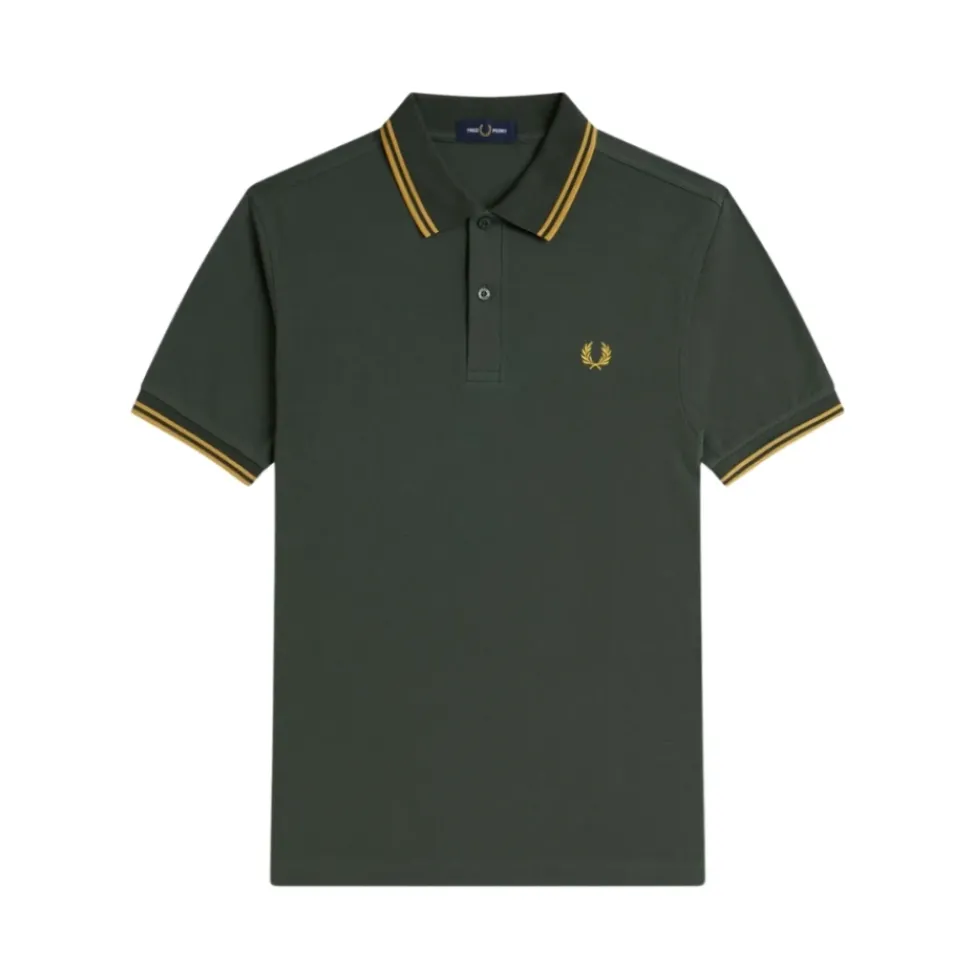 Polo con Logo Verde Algodón Manga Corta
