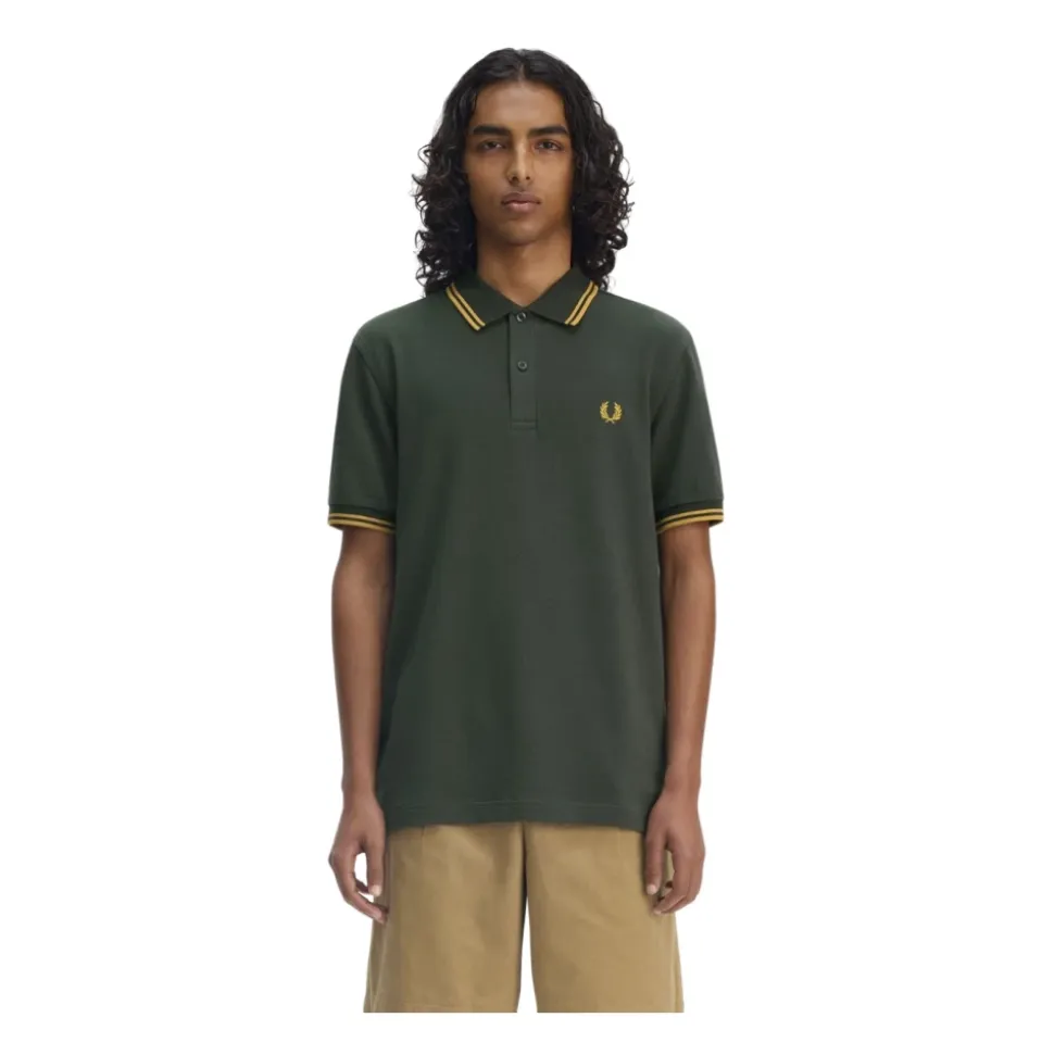 Polo con Logo Verde Algodón Manga Corta