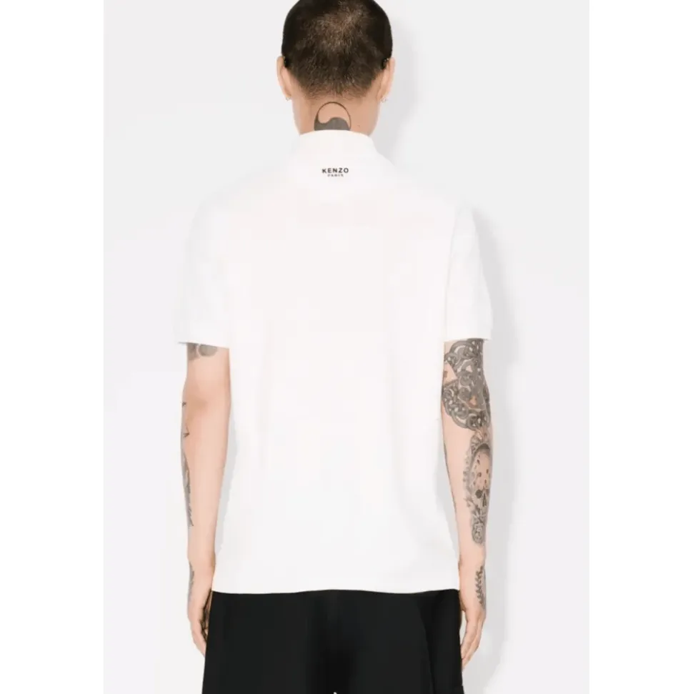 Polo de Algodón Blanco Bordado