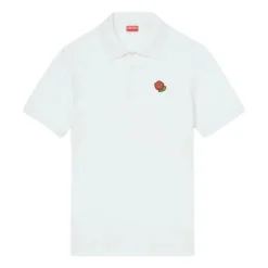 Polo de Algodón Blanco Bordado