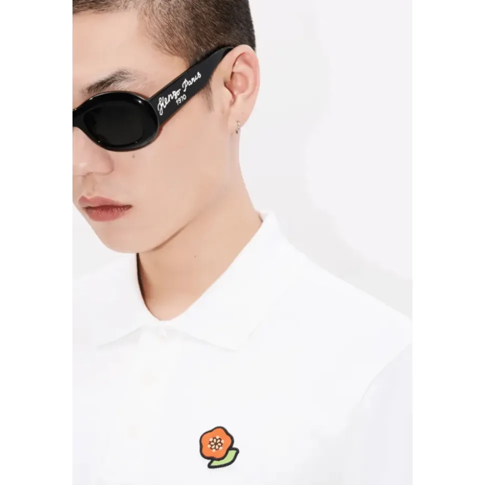 Polo de Algodón Blanco Bordado