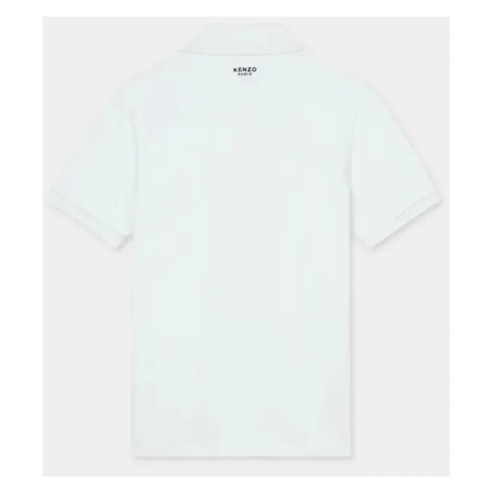 Polo de Algodón Blanco Bordado