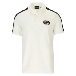 Polo de algodón de manga corta con parche de logo